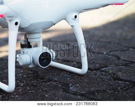 Close Up Drone Prepare For Take Off