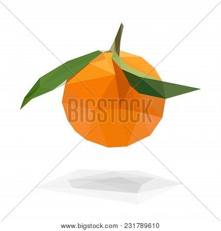 Polygonal Shape Mandarin Orange Fruit Isolated On White Background