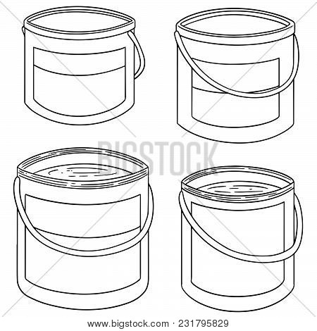 Vector Set Of Paint Bucket Hand Drawn Cartoon