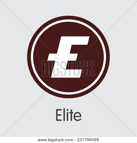 Elite - Crypto Currency Element. Vector Graphic Symbol Of Blockchain Cryptocurrency Icon On Grey Bac