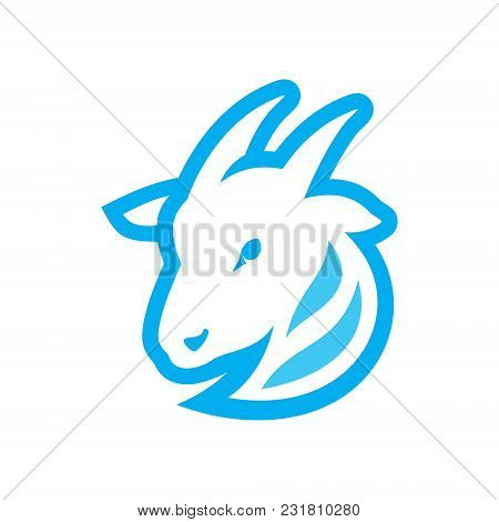 Nanny-goat Head Symbol Isolated On White Background