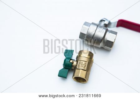 Various Plumbers Tools And Plumbing Materials Including Stainless Steel And Coper Pipe, Elbow Joint,