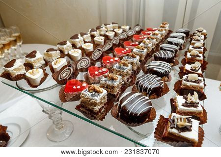 Sweet Buffet - Chocolate Cakes, Souffle And Swiss Rolls