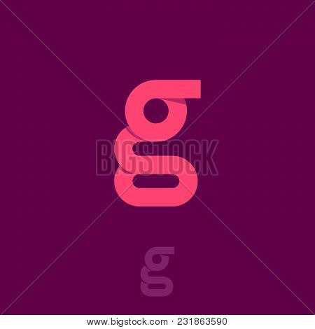 G Monogram. Pink G Letters Initial. Typography Design.
