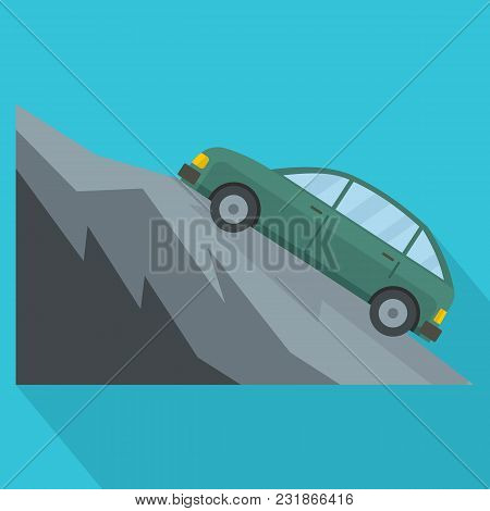 Mountain Accident Icon. Flat Illustration Of Mountain Accident Vector Icon For Web