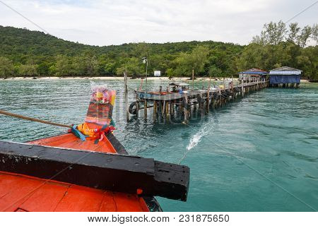 The Pier Of Koh Rong Sanloem Island On Cambodia