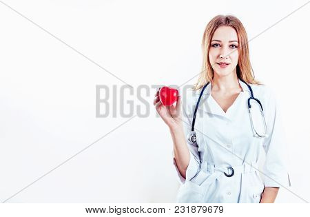 Emale Doctor On Duty Welcoming Patient At The Hospital, Friendly Professional, Healthcare