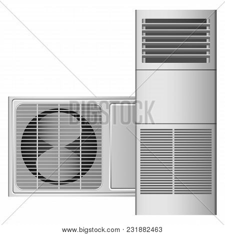Split System Mockup. Realistic Illustration Of Split System Vector Mockup For Web