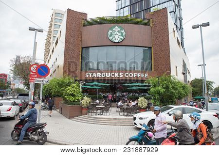 Ho Chi Minh-vietnamm-november 4,2016 ; Starbucks Coffee Shop In Ho Chi Minh Capital City In Vietnam,