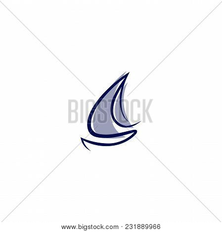 Abstract Sailboat Vector Business Template Concept Illustration. Ocean Sailboat Graphic Creative Sig
