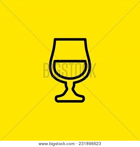 Icon Of Cognac Glass. Hard Liquor, Brandy, Whiskey. Whiskey And Bar Concept. Can Be Used For Topics 