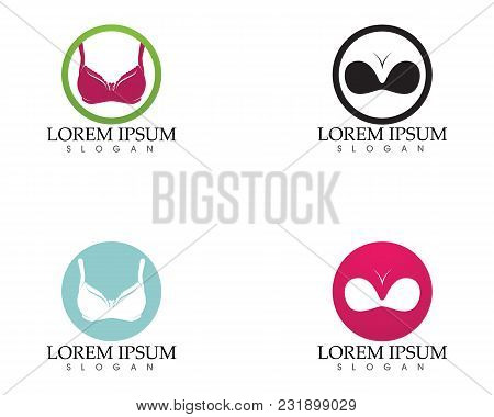 Set Of Different Push Up Bras Isolated Over