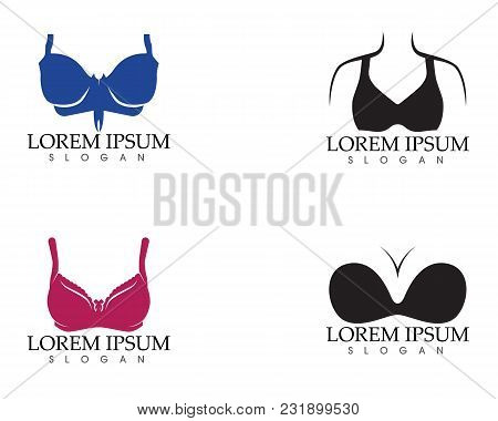 Set Of Different Push Up Bras Isolated Over