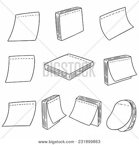 Vector Set Of Memo Note Hand Drawn Cartoon