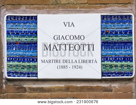 Decorative Street Sign On The Building From Ravenna, Italy