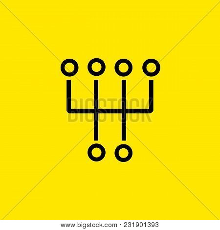 Line Icon Of Manual Transmission Symbol. Engine, Manual Gearbox, Gearshift. Automobiles Concept. Can