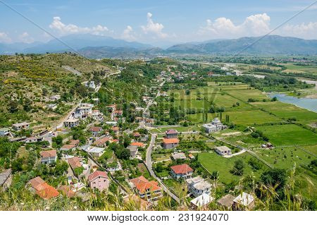 Scenic View From The Fortress Of Rosafa (shkoder, Albania).