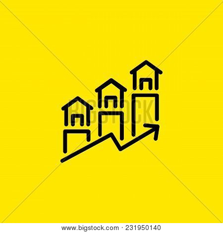 Icon Of Real Estate Forecast. Mortgage, Price, Statistics.market Concept. Can Be Used For Topics Lik