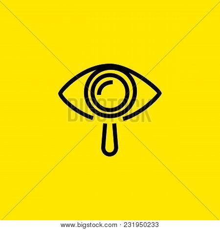 Icon Of Research In Ophthalmology. Human Eye, Magnifying Glass, Optometric. Vision Concept. Can Be U