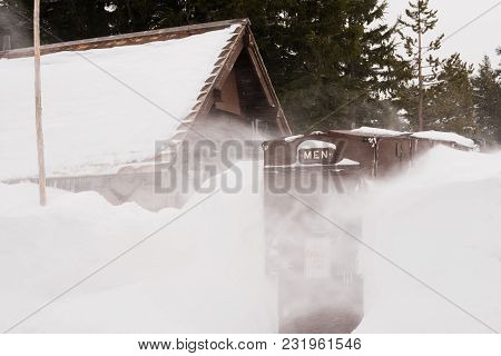 Mens Room Winter Snow Storm Crater Lake Oregon