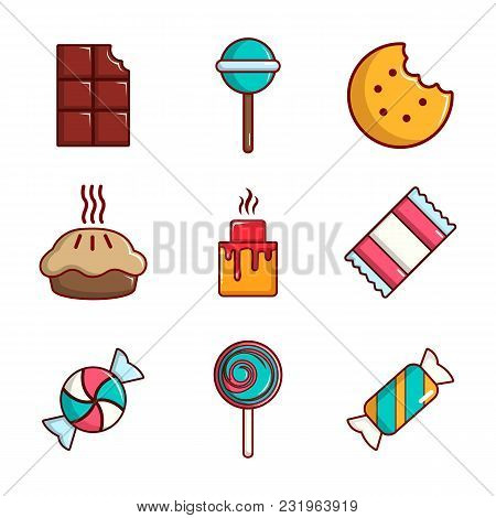 Candy Icon Set. Cartoon Set Of Candy Vector Icons For Web Design Isolated On White Background