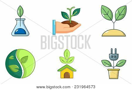 Plant Icon Set. Cartoon Set Of Plant Vector Icons For Web Design Isolated On White Background