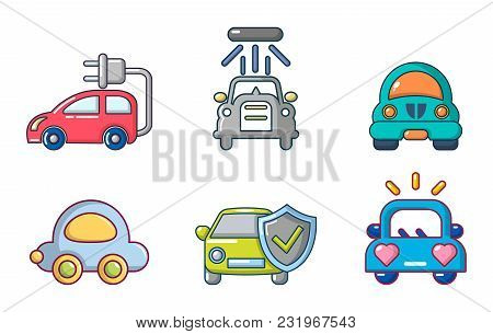 Car Icon Set. Cartoon Set Of Car Vector Icons For Web Design Isolated On White Background