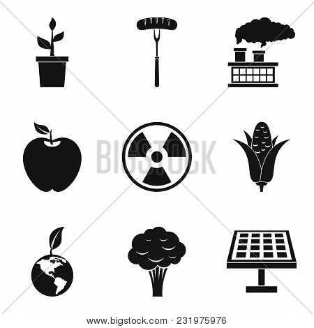 Green Plant Icons Set. Simple Set Of 9 Green Plant Vector Icons For Web Isolated On White Background