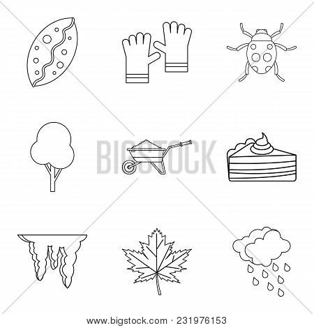 Wheat Icons Set. Outline Set Of 9 Wheat Vector Icons For Web Isolated On White Background