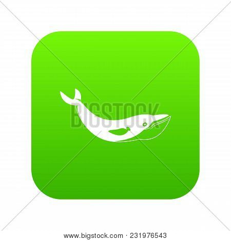 Whale Icon Digital Green For Any Design Isolated On White Vector Illustration
