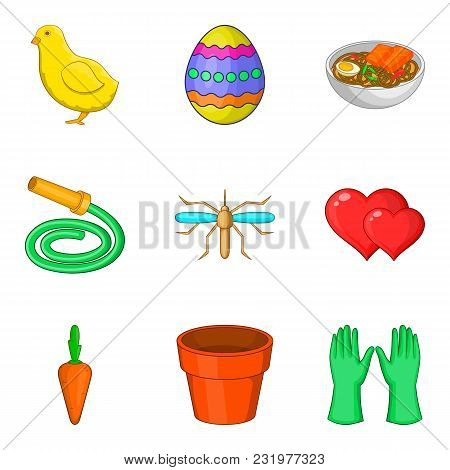 Vegetable Slicing Icons Set. Cartoon Set Of 9 Vegetable Slicing Vector Icons For Web Isolated On Whi