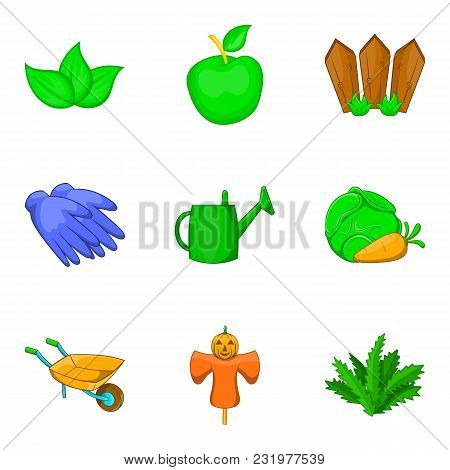 Vegetable Kit Icons Set. Cartoon Set Of 9 Vegetable Kit Vector Icons For Web Isolated On White Backg