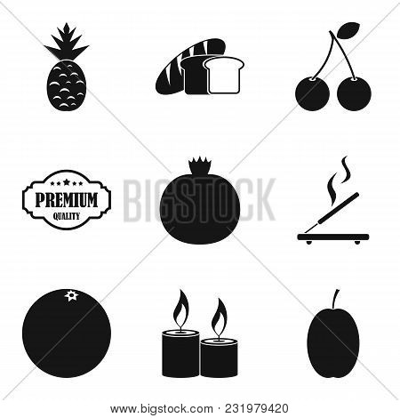 Vegetarian Lounge Icons Set. Simple Set Of 9 Vegetarian Lounge Vector Icons For Web Isolated On Whit
