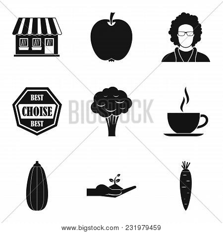 Vegetarian Diner Icons Set. Simple Set Of 9 Vegetarian Diner Vector Icons For Web Isolated On White 