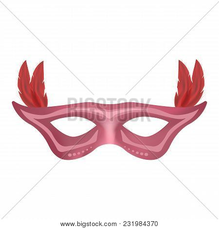 Carnival Mask Mockup. Realistic Illustration Of Carnival Mask Vector Mockup For Web