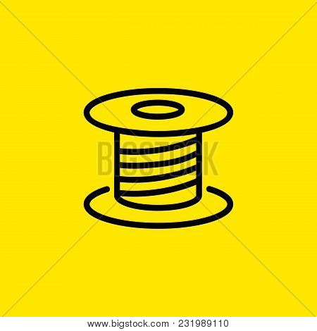 Line Icon Of Spool. Sewing, Thread, Cable. Needlework Concept. Can Be Used For Topics Like Hobby, Ta