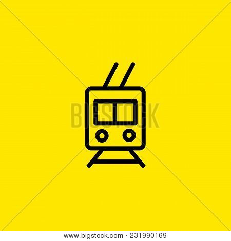Icon Of Trolleybus. Bus, Trolley, Station. Electric Transport Concept. Can Be Used For Topics Like T