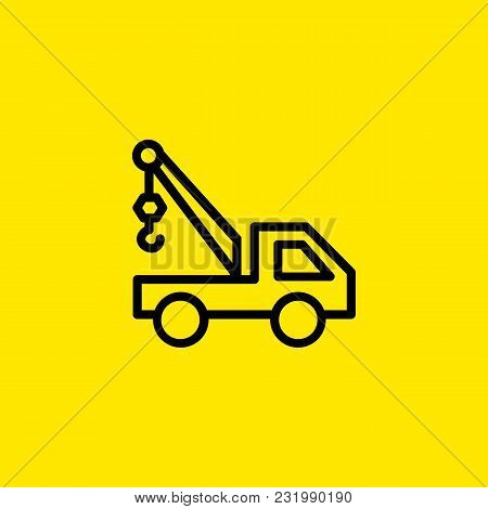 Truck Crane Iconicon Of Truck Crane. Loader, Transportation, Machinery.  Construction Concept. Can B