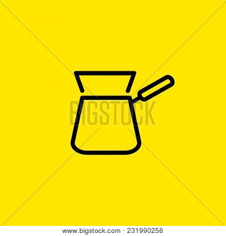 Icon Of Turkish Coffee. Cezve, Pot, Making Coffee. Morning Concept. Can Be Used For Topics Like Unfi