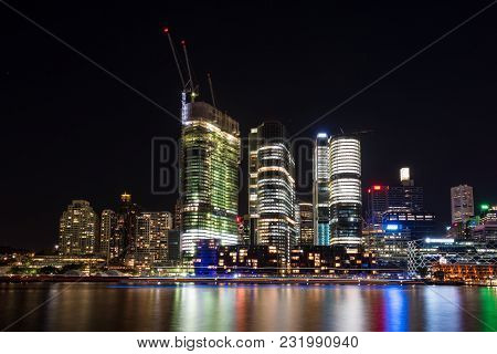 Sydney Cityscape, Skyline At Light. Urban Background. Sydney, Australia