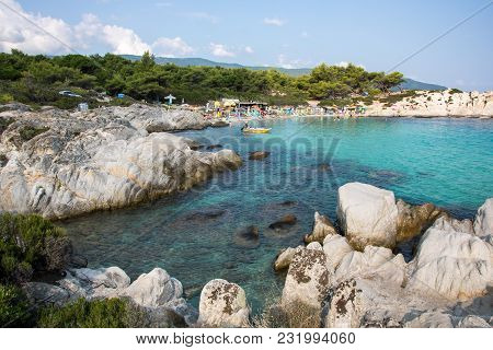 Orange Or Portokali Beach, Sarti Region, Peninsula Sithonia In Greece