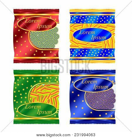 Bright Packaging For Food Products, Briquette. Vector Illustration