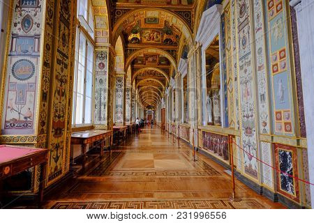 Interior Of Hermitage Museum In St. Petersburg