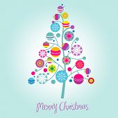 Christmas tree with cute and colorful decorations