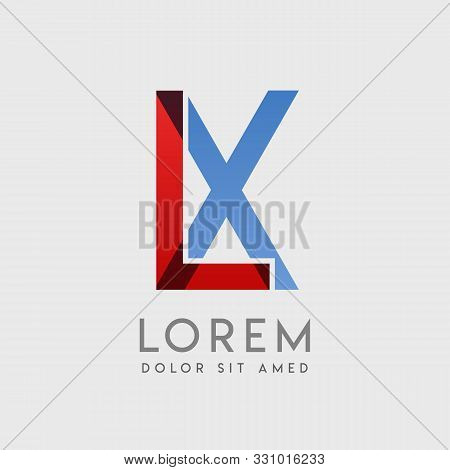 Lx Logo Letters With Blue And Red Gradation