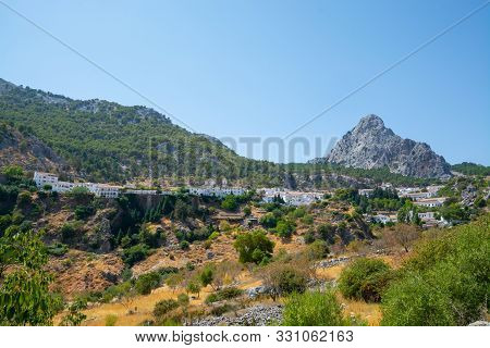 Route Of White Andalusian Villages, Small Town Grazalema Located In Sierra De Grazalema, Andalusia, 