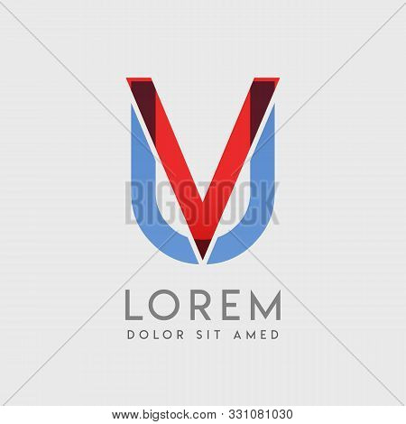 Vu Logo Letters With Blue And Red Gradation