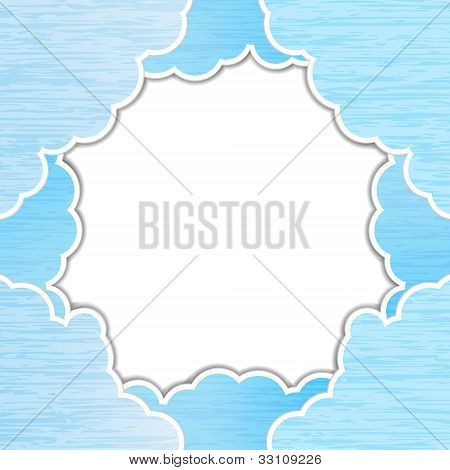 Blue teared paper sky