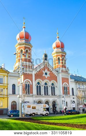 Plzen, Czech Republic - Oct 28, 2019: The Great Synagogue In Pilsen, The Second Largest Synagogue In
