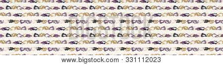 Tie Dye Stripe Geometric Variegated Border Background. Seamless Pattern Horizontal Dyed Broken Line.